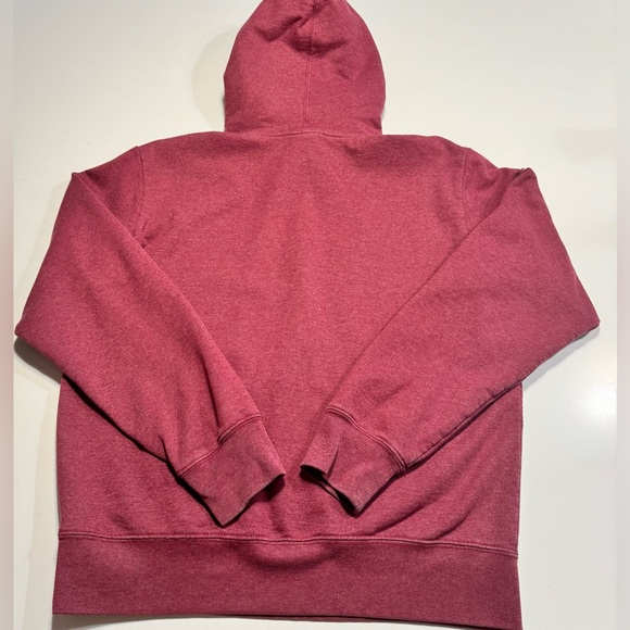 The North Face Men’s Pullover Hoodie Size Medium Red With Black Logo Sweatshirt - Picture 2 of 7